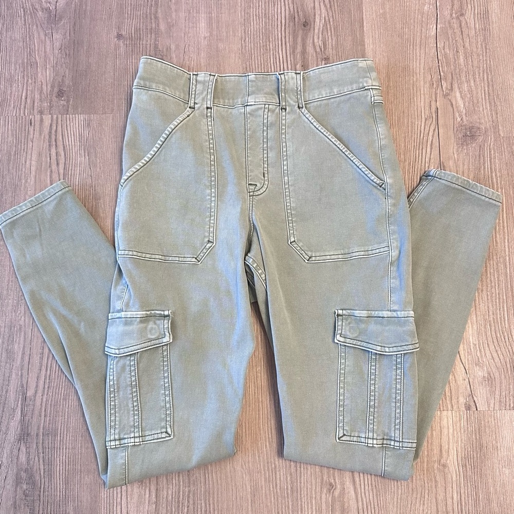 Spanx Stretch Twill Cargo Pant High Waist Pull On Utility